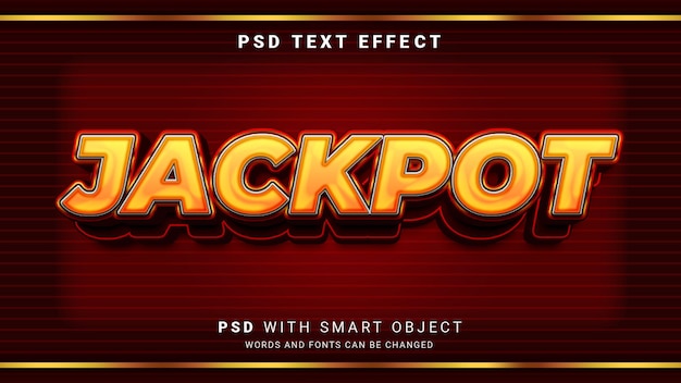 PSD efekt jackpot w formie tekstu 3d