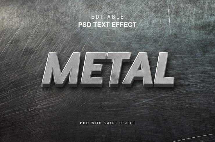 PSD efekt metalicznego stylu tekstury