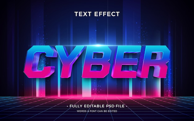 Efekt neonowego tekstu w cyberstylu