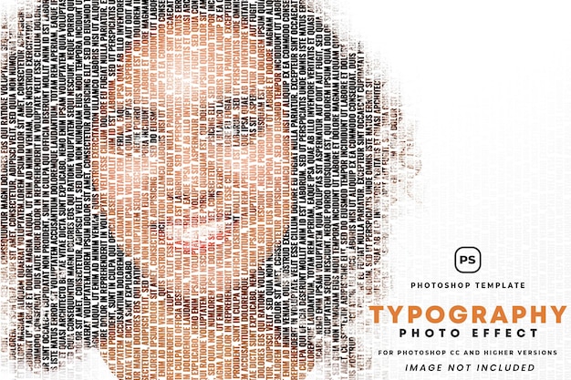 PSD efekt portretu typograficznego