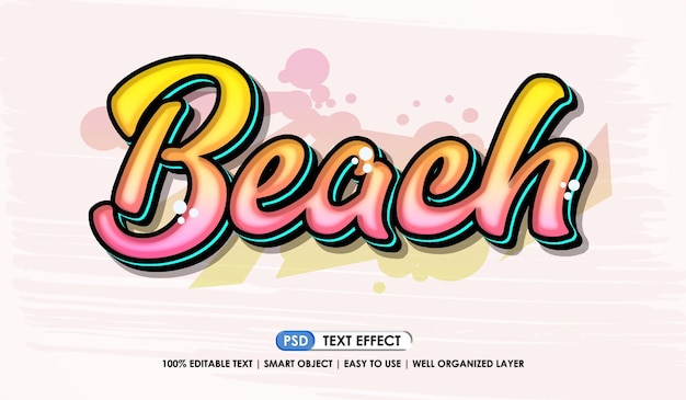 Efekt stylu tekstowego premium graffiti na plaży