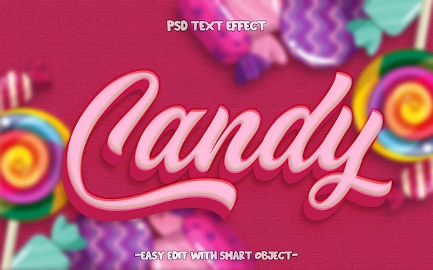 Efekt stylu tekstu edytowalnego Cartoon Candy 3d