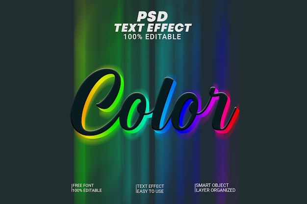 PSD efekt stylu tekstu kolorowego psd 3d