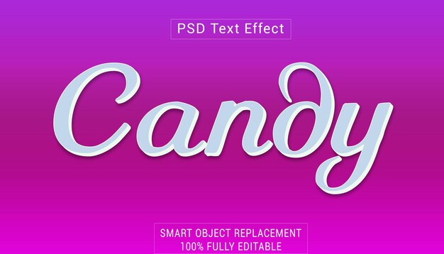 PSD efekt stylu tekstu logo psd candy