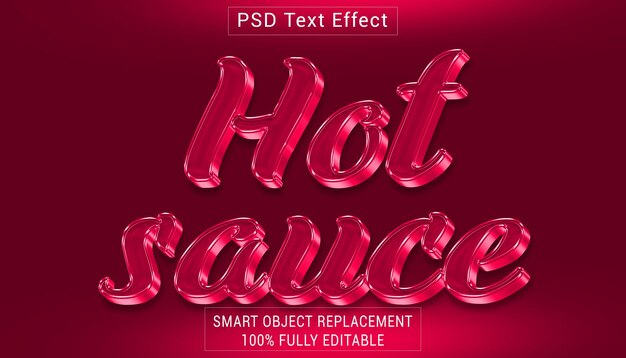 PSD efekt stylu tekstu logo psd hot sauce