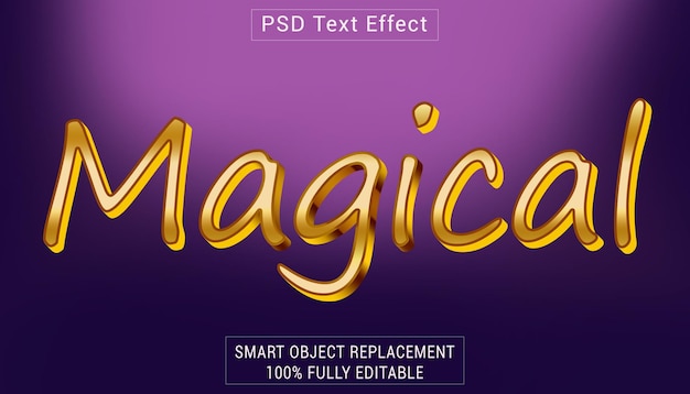 Efekt stylu tekstu logo PSD MAGICAL