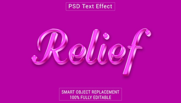Efekt stylu tekstu logo PSD Relief