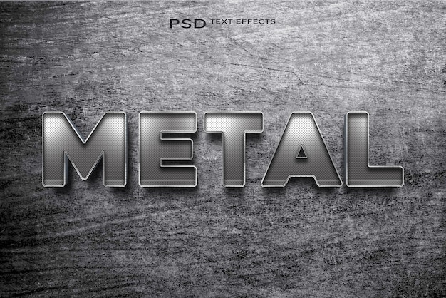 PSD efekt stylu tekstu metalowego