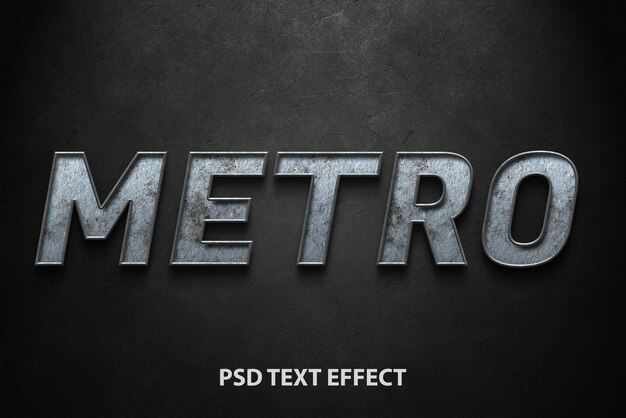 PSD efekt stylu tekstu metro