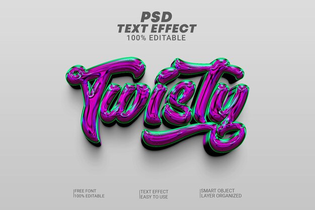 PSD efekt stylu tekstu psd 3d