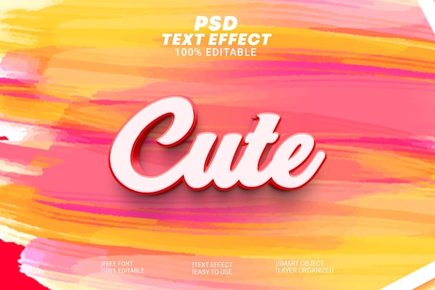 Efekt Stylu Tekstu Psd Cute