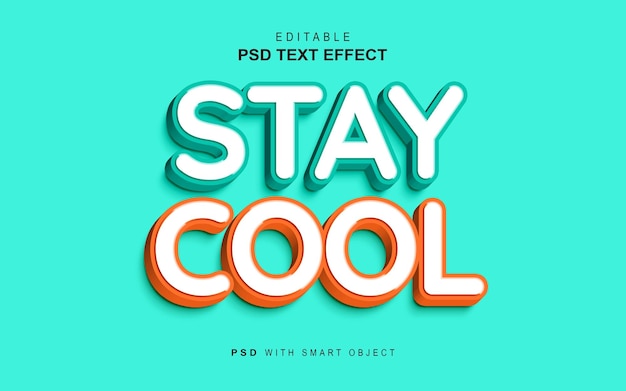 PSD efekt stylu tekstu stay cool