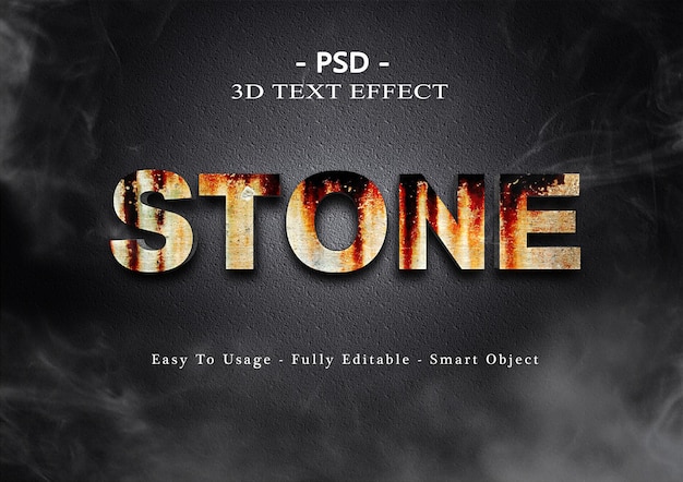 Efekt stylu tekstu w kamieniu 3D
