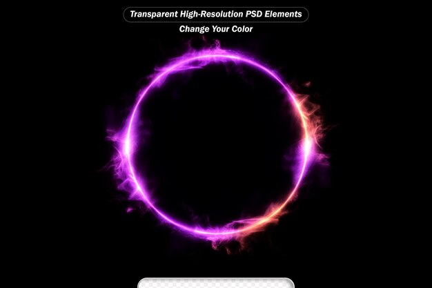 PSD efekt światła różowego kręgu psd na izolowanym przejrzystym tle