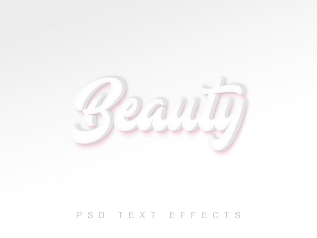 Efekt tekstowy 3D Beauty PSD