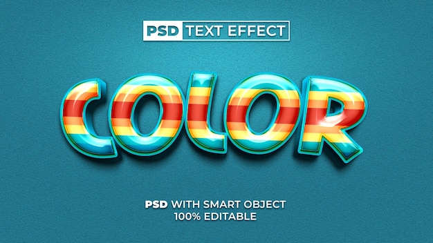 Efekt Tekstowy 3d Kolorowy Styl Edytowalny Efekt Tekstowy