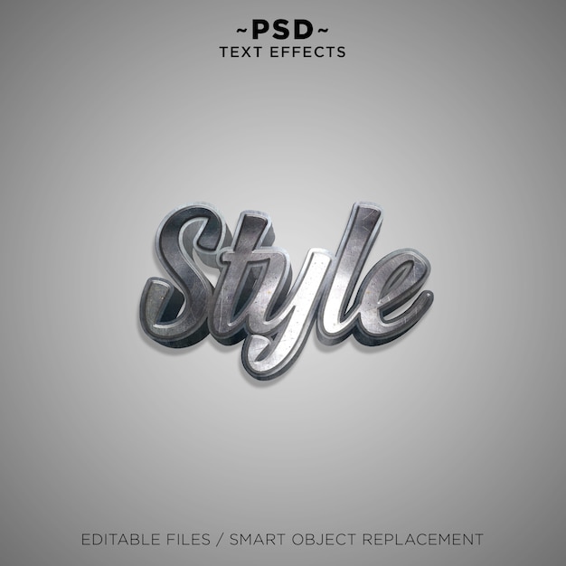 PSD efekt tekstowy 3d metal style