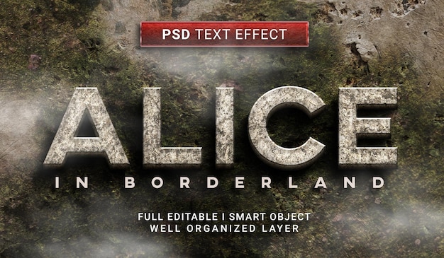 PSD efekt tekstowy alicji