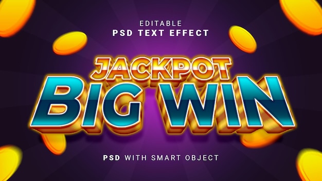 PSD efekt tekstowy dużej wygranej jackpot