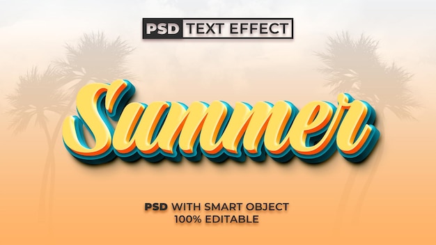 PSD efekt tekstowy edytowalny efekt tekstowy w stylu letnim