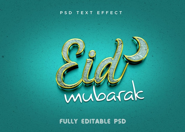 PSD efekt tekstowy eid w stylu 3d