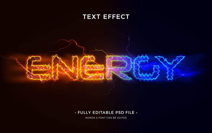 PSD efekt tekstowy energii