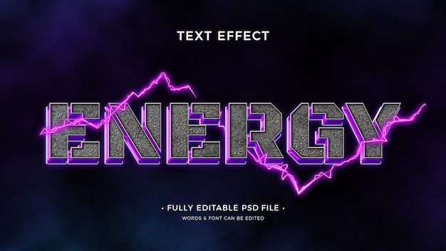 PSD efekt tekstowy energii