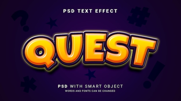 PSD efekt tekstowy gry quest