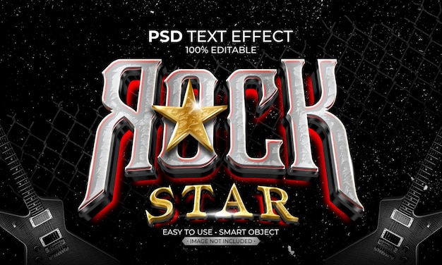 PSD efekt tekstowy gwiazdy rocka
