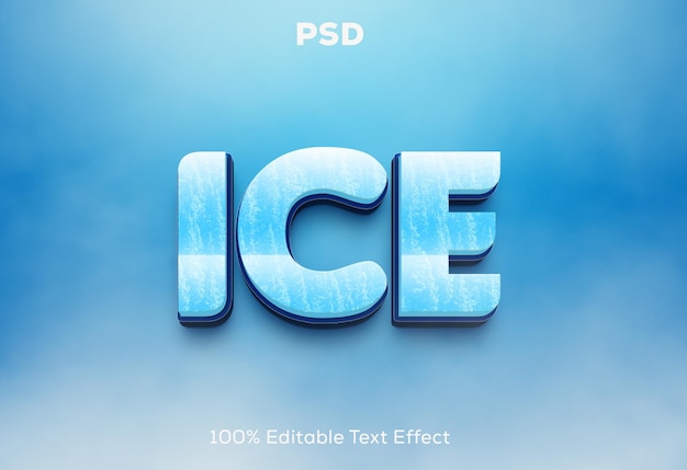 PSD efekt tekstowy ice cool 3d