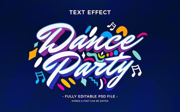 PSD efekt tekstowy imprezy tanecznej
