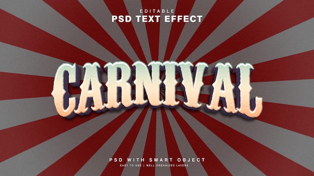 PSD efekt tekstowy karnawału