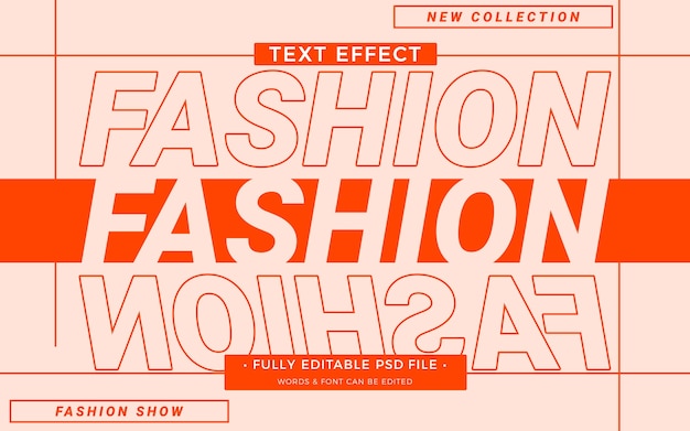 PSD efekt tekstowy magazynu o modzie