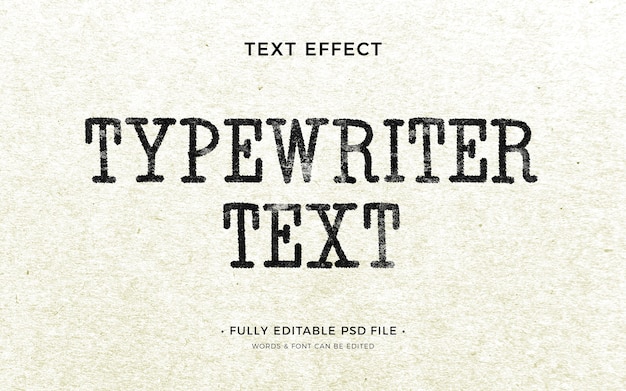 PSD efekt tekstowy maszyny do pisania
