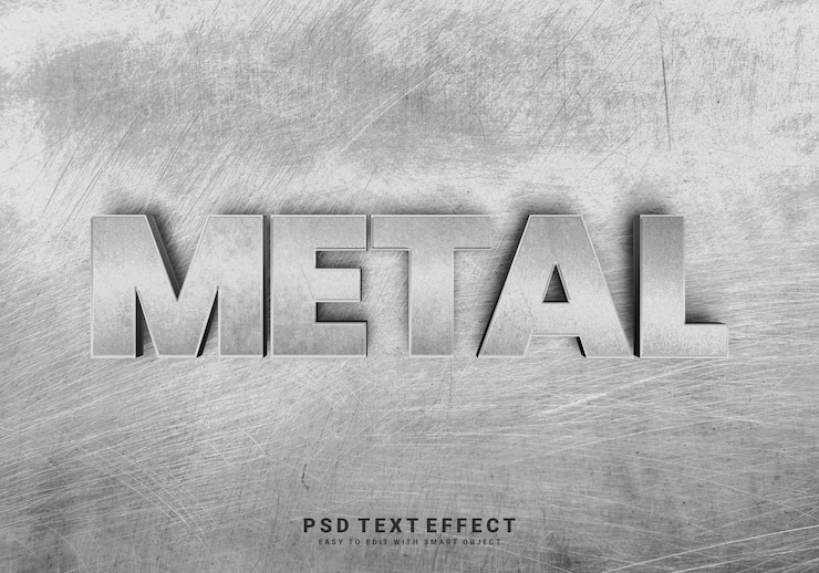 PSD efekt tekstowy metalu