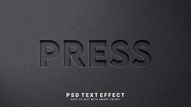 Efekt tekstowy papieru prasowego PSD