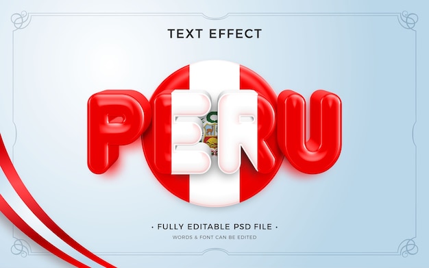 PSD efekt tekstowy peru