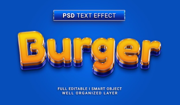 PSD efekt tekstowy psd burgera