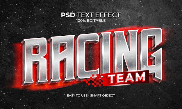 PSD efekt tekstowy racing team