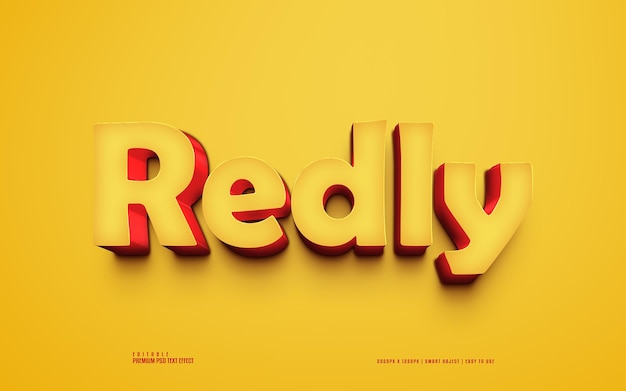 Efekt Tekstowy Redly Premium 3d Psd