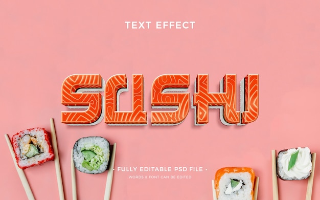 PSD efekt tekstowy sushi