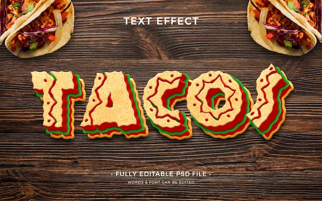 PSD efekt tekstowy tacos