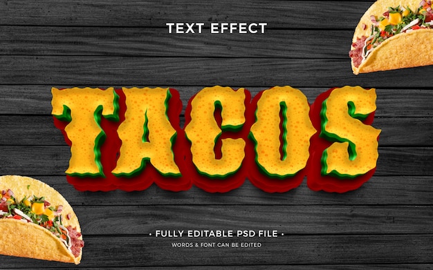 PSD efekt tekstowy tacos