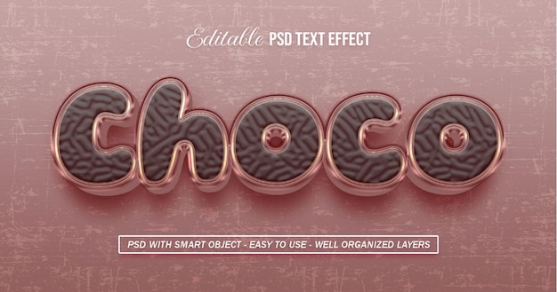 Efekt Tekstowy W Stylu 3d Do Edycji Tekstu Choco