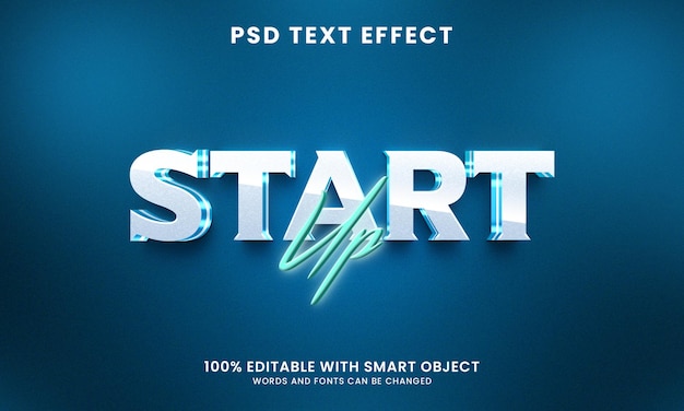 Efekt tekstowy w stylu 3D podczas uruchamiania