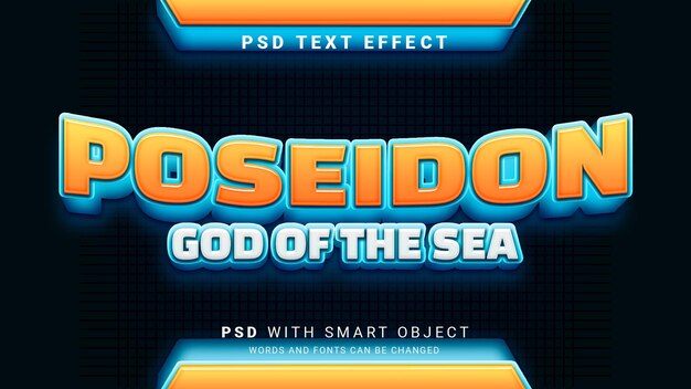 PSD efekt tekstu 3d poseidon