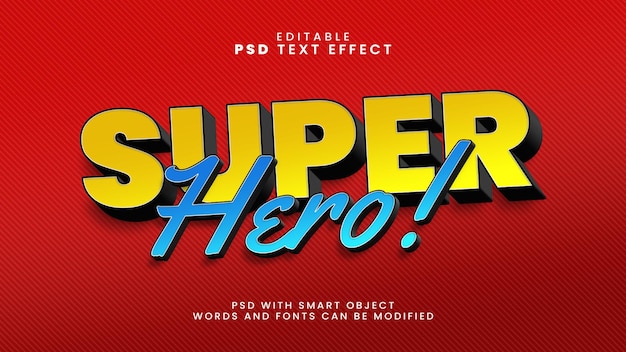 PSD efekt tekstu 3d superbohater