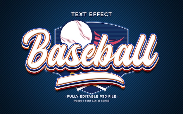PSD efekt tekstu baseballowego