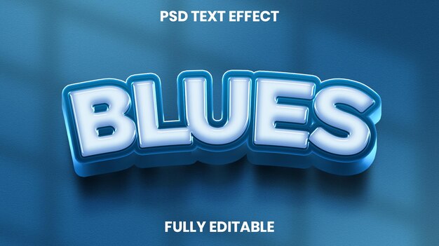 Efekt tekstu Blues PSD