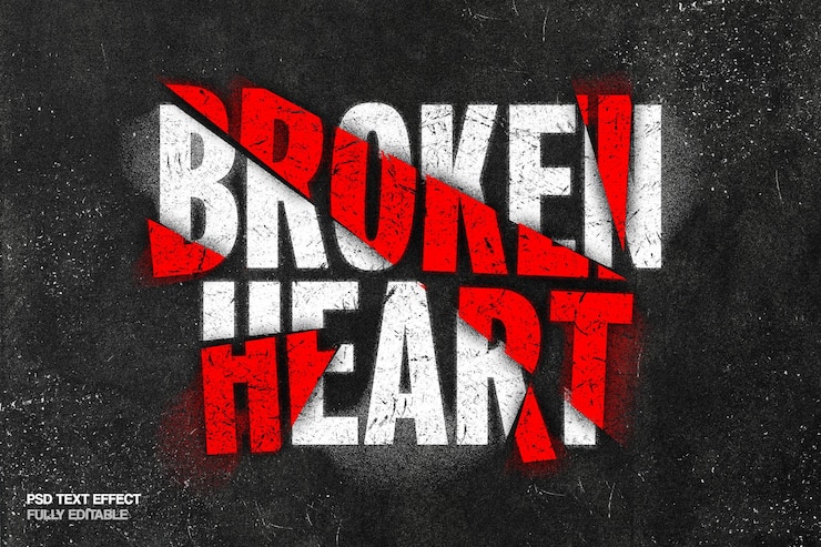 PSD efekt tekstu broken grunge